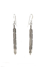 Elegant Long Navajo Feather Earrings