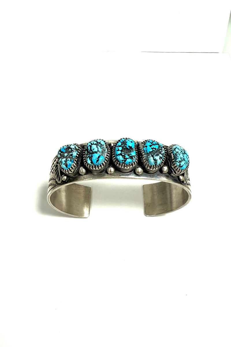 Men's Turquoise Cuff Bracelet by Mark Yazzie – Sterling Silver, 8