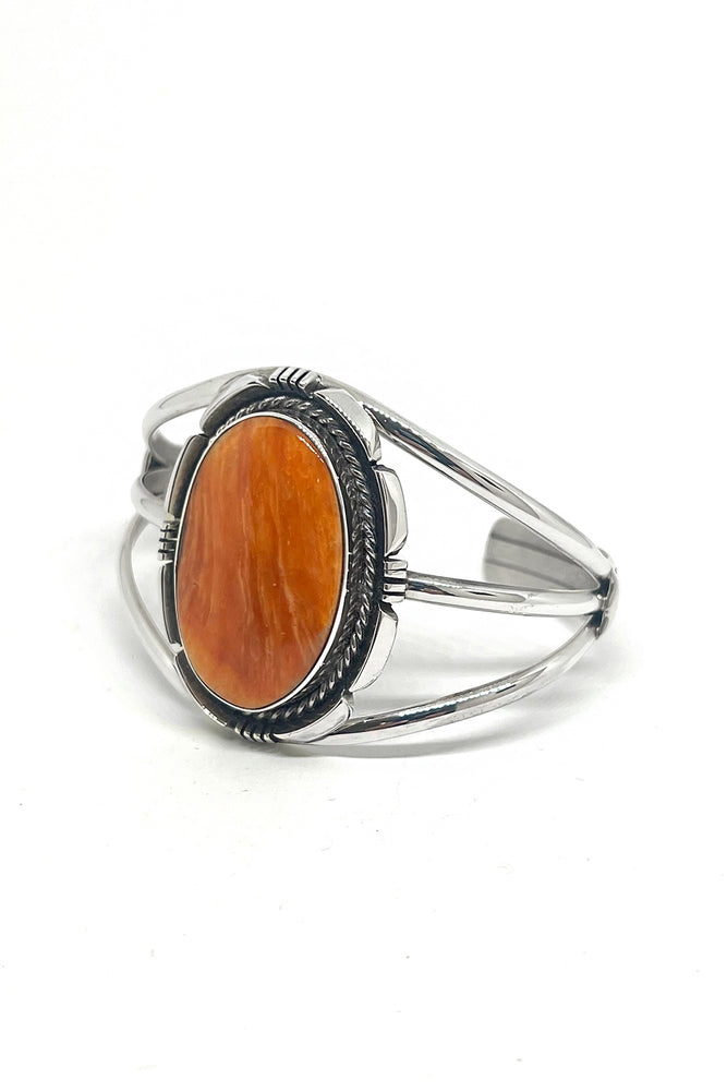 Orange Spiny Shell Navajo Cuff Bracelet