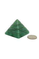 Green Aventurine Carved Stepped Pyramid