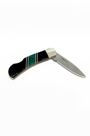 Double Sided Malachite and Jet Inlay Knife