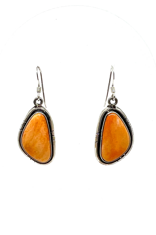 Vibrant Orange Spiny Shell Earrings