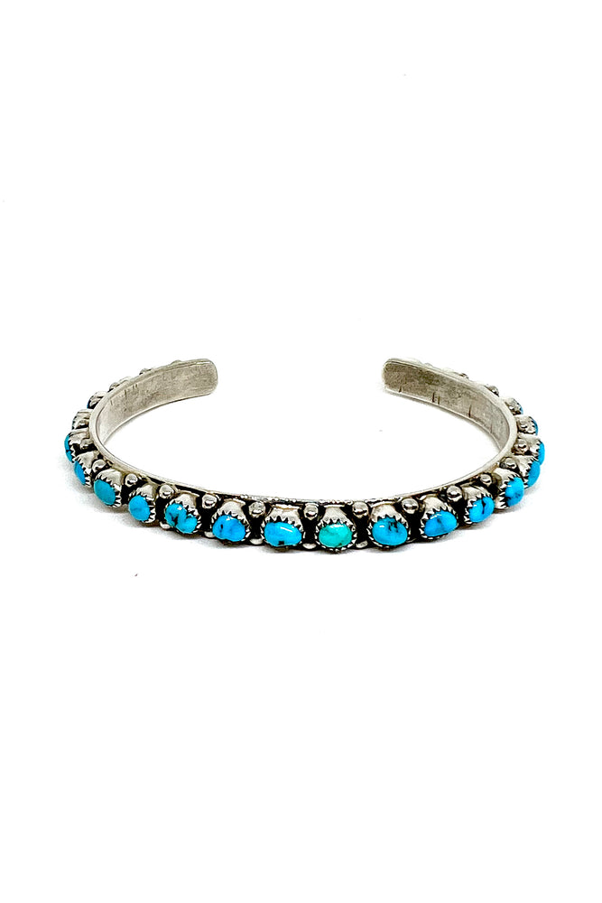Navajo Blue Turquoise Row Cuff Bracelet