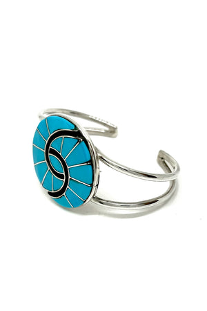 Amy Quandelacy Turquoise Inlay Turquoise Cuff Bracelet