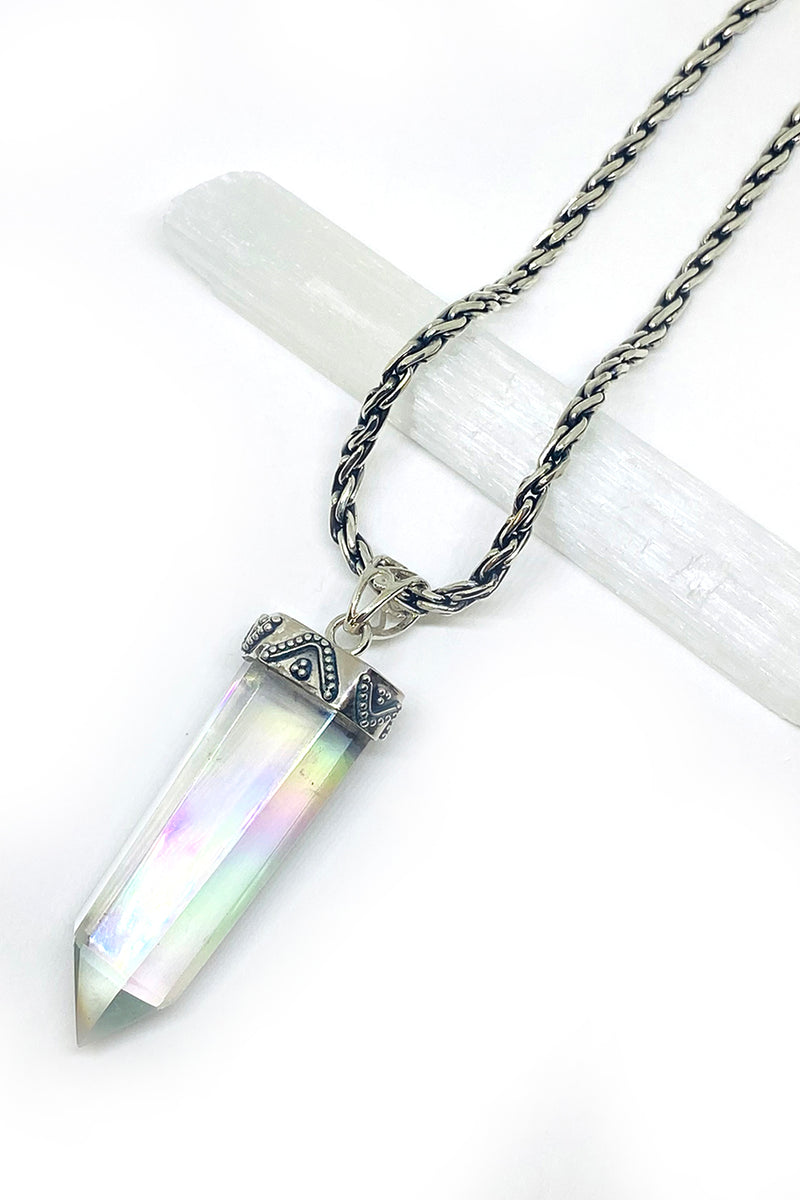 Aura Quartz Sterling Silver Pendant – Silver Eagle Gallery