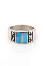 Turquoise Channel Inlay Men's Ring (Size 12.5)