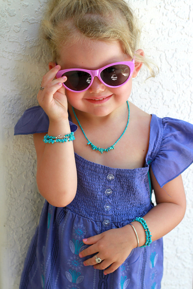Children's Blue Green Turquoise Nugget Bracelet