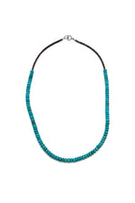 Delicate Turquoise Rondelle Santo Domingo Bead Necklace