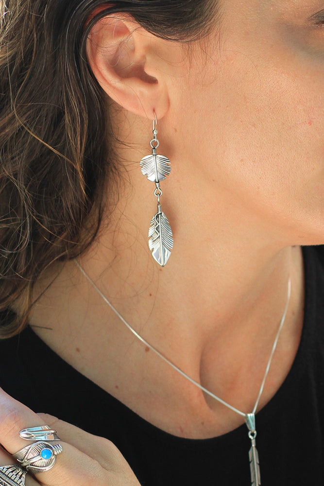 Navajo Double Feather Earrings