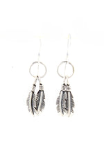 Small Twin Feather Earrings