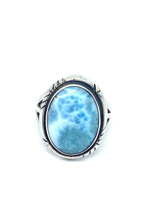 Sterling Silver Larimar Ring (Size 8, 10)