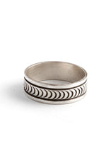 Oxidized Navajo Sterling Silver Band (Size 10)