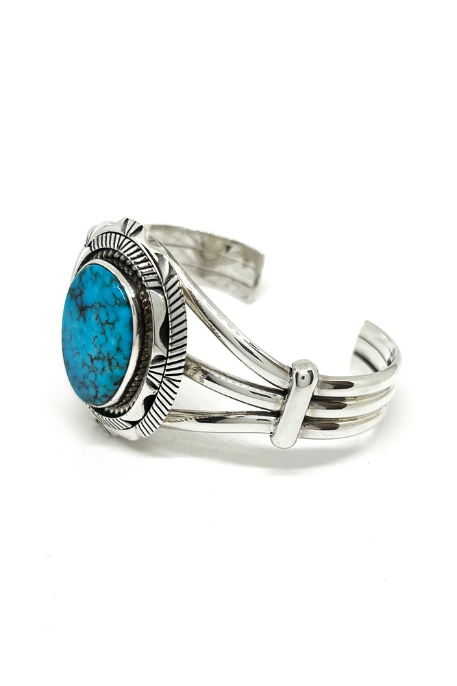 
                
                    Load image into Gallery viewer, Eugene Belone Turquoise Cuff Bracelet
                
            