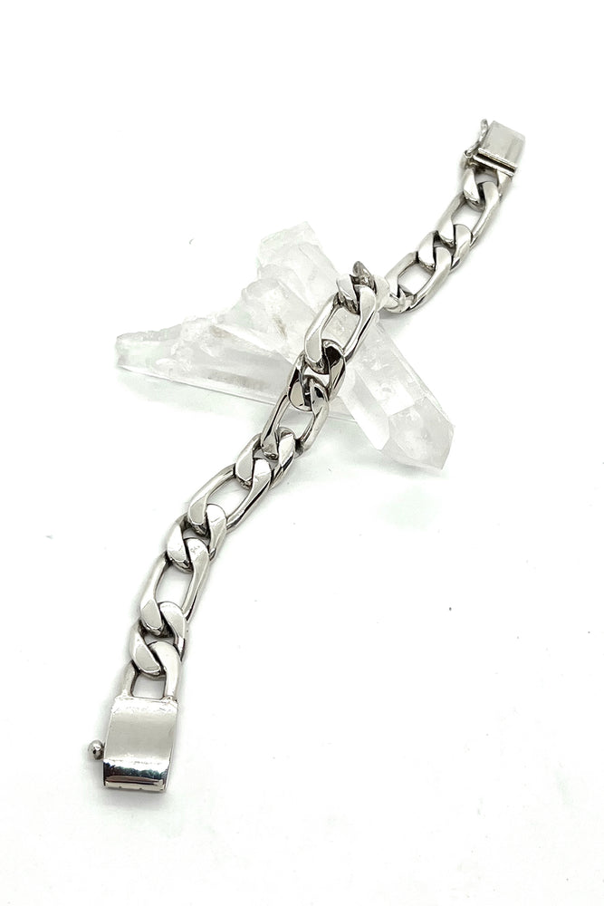 Men’s Handcrafted Sterling Silver Figaro Link Bracelet