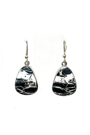 Navajo Natural White Buffalo Teardrop Earrings