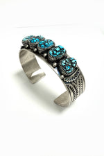 Men’s Turquoise Cuff Bracelet by Mark Yazzie – Sterling Silver, 8" Wrist