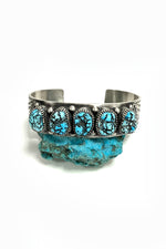 Men’s Turquoise Cuff Bracelet by Mark Yazzie – Sterling Silver, 8" Wrist