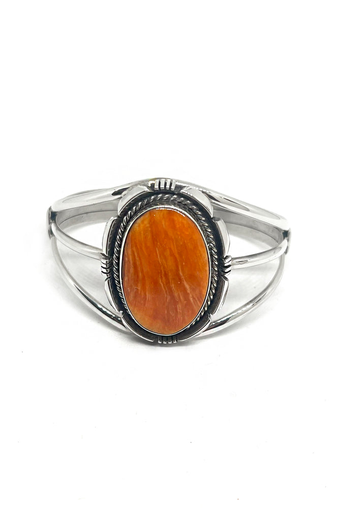 Orange Spiny Shell Navajo Cuff Bracelet