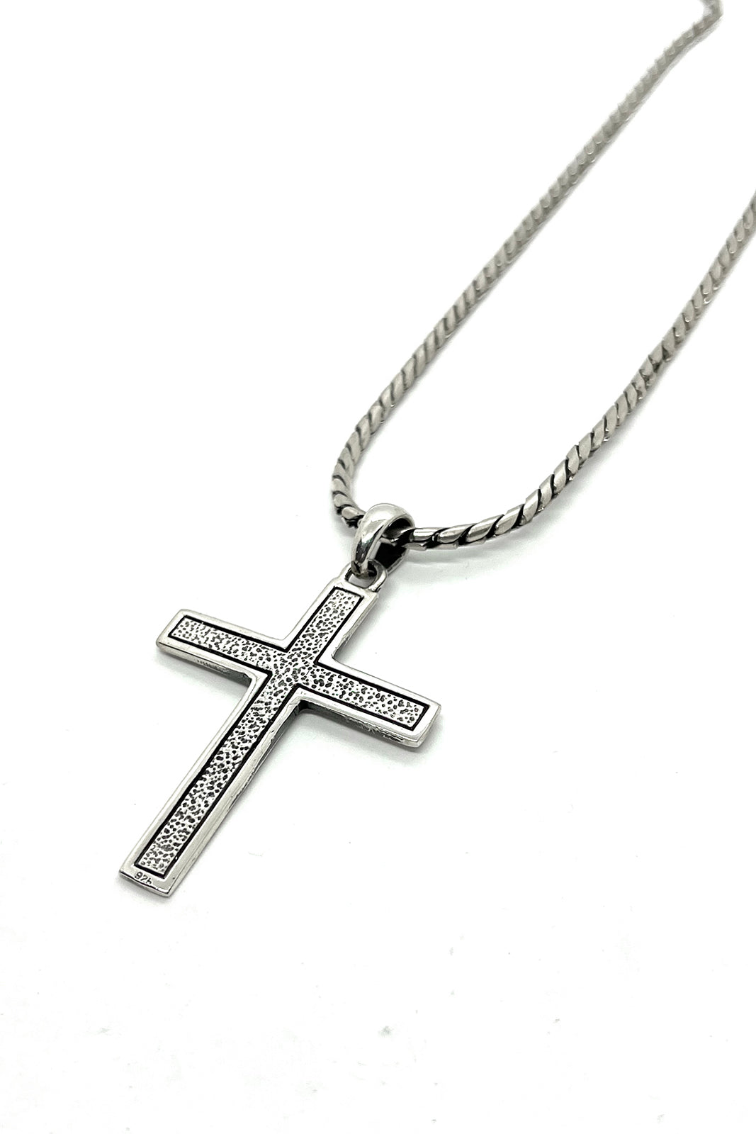 Sterling Silver Textured Cross Pendant – Silver Eagle Gallery