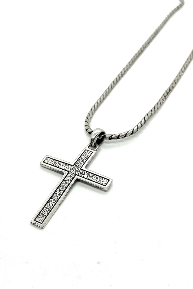 Sterling Silver Textured Cross Pendant