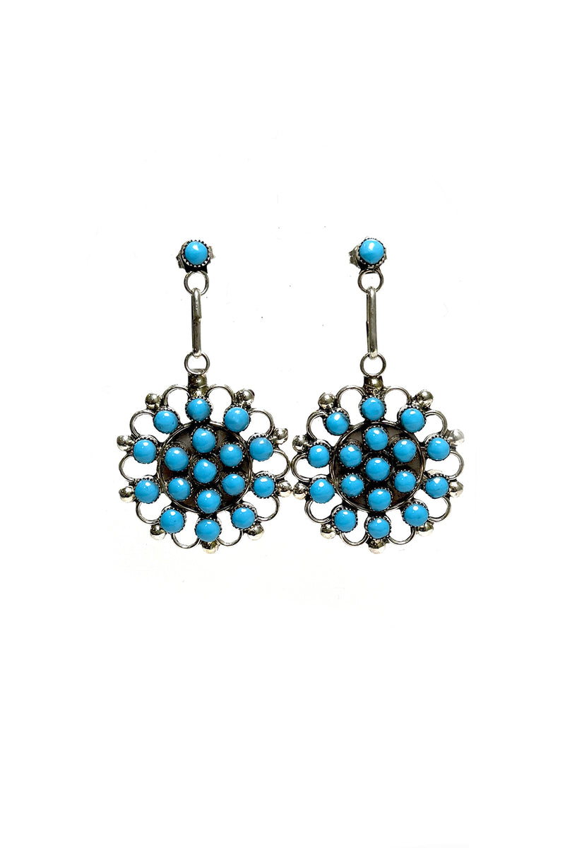 Zuni Turquoise Cluster Earrings