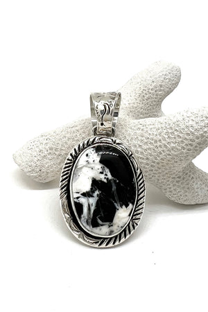 Native American Oval White Buffalo Pendant