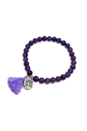 
                
                    Load image into Gallery viewer, Amethyst Crystal Tree Of Life Bracelet
                
            