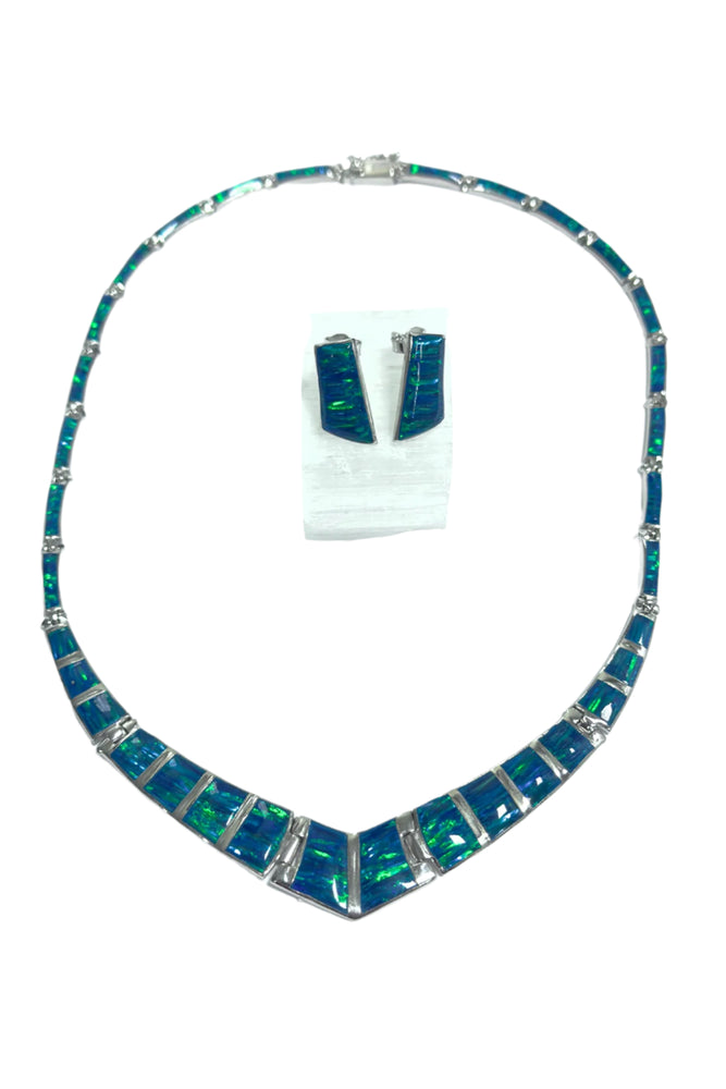 Green Opal Sterling Silver Necklace and Earring Set (Copy)