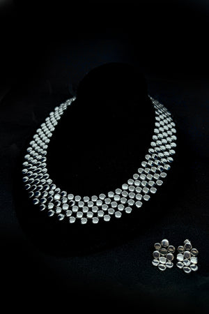 Sterling Silver Domed Bead Cluster Earrings