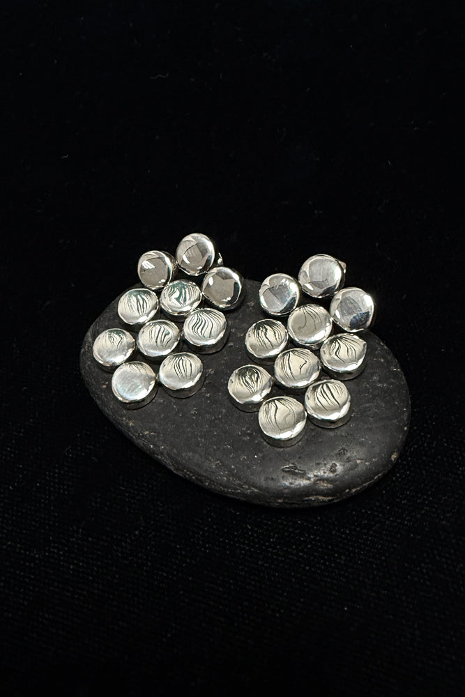 Sterling Silver Domed Bead Cluster Earrings