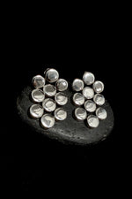 Sterling Silver Domed Bead Cluster Earrings