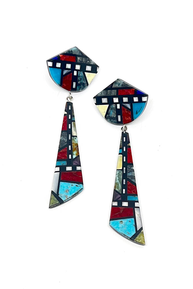Artistic Santo Domingo Mosaic Inlay Post Earrings