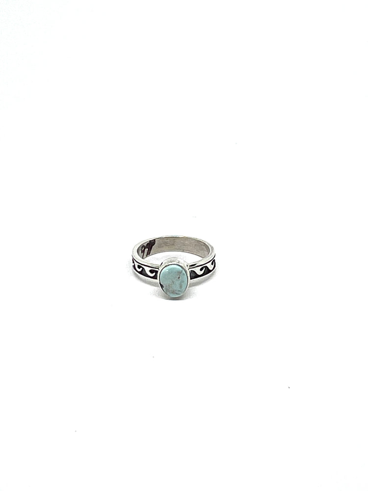 Dry Creek White Turquoise Band (Size 7.5)