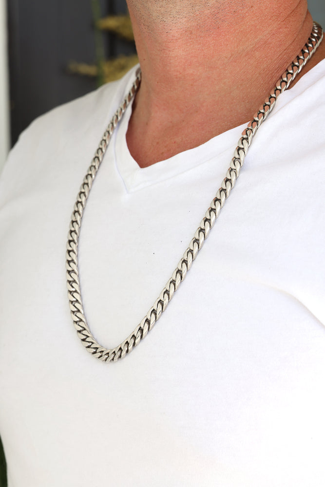 Men’s Handcrafted Sterling Silver Link Chain Necklace