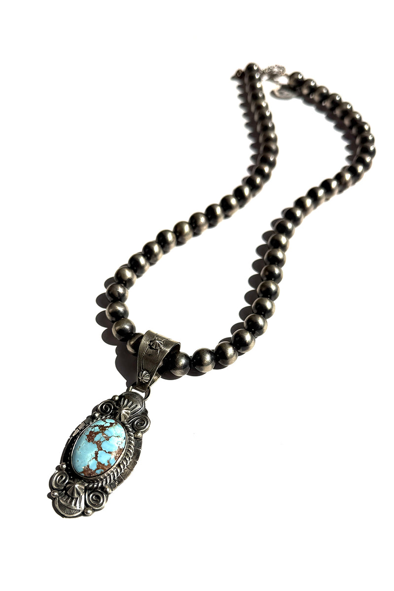 Golden Hills Turquoise Pendant – Navajo Handmade Sterling Silver