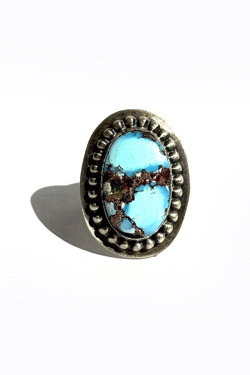 Sterling Silver Golden Hills Turquoise Adjustable Ring