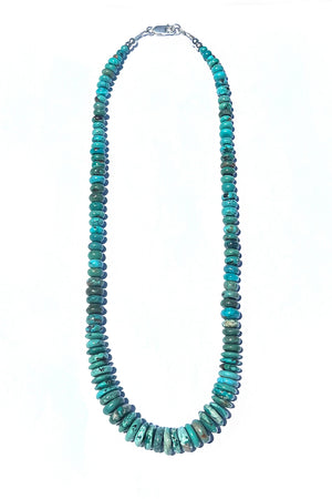 Kingman Turquoise Beaded Necklace 21"