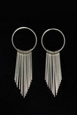 Sterling Silver Fringe Hoop Earrings