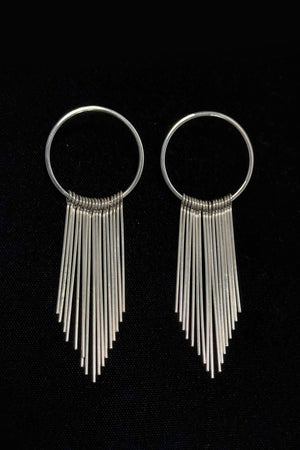 Sterling Silver Fringe Hoop Earrings