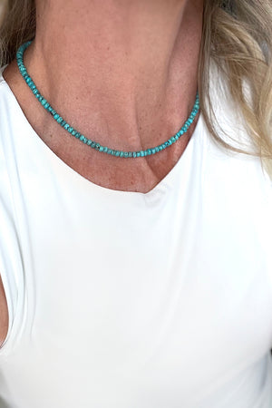 16" Kingman Turquoise Beaded Necklace