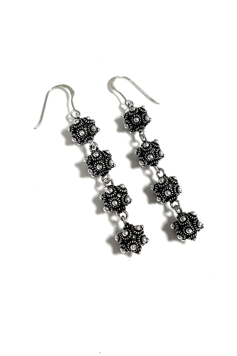 Sterling Silver Laos Dangle Ball Earrings