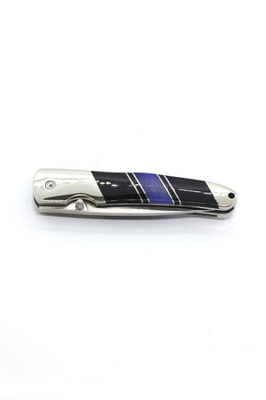 Lapis and Black Jet Inlay Pocket Knife