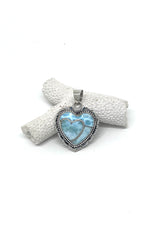 Navajo Larimar Inlay Heart Pendant