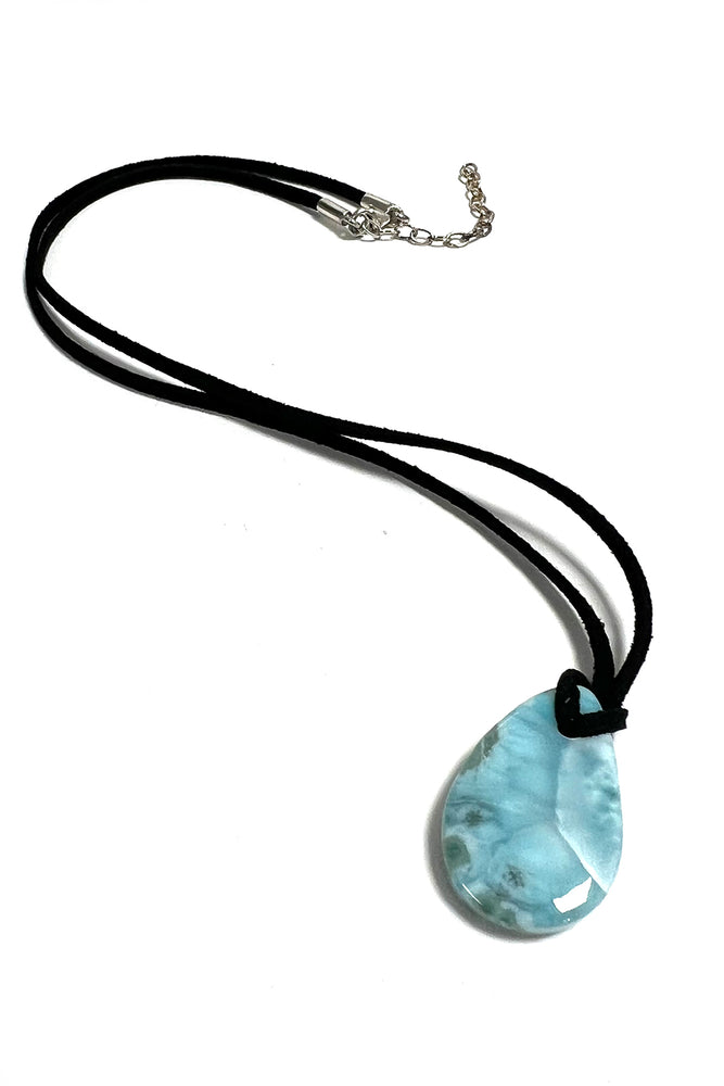 Larimar Leather Necklace
