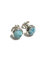 Larimar Sterling Silver Stud Earrings