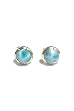 Larimar Sterling Silver Stud Earrings