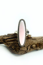 Pink Conch Sterling Silver Oval RIng
