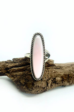 Pink Conch Sterling Silver Oval RIng