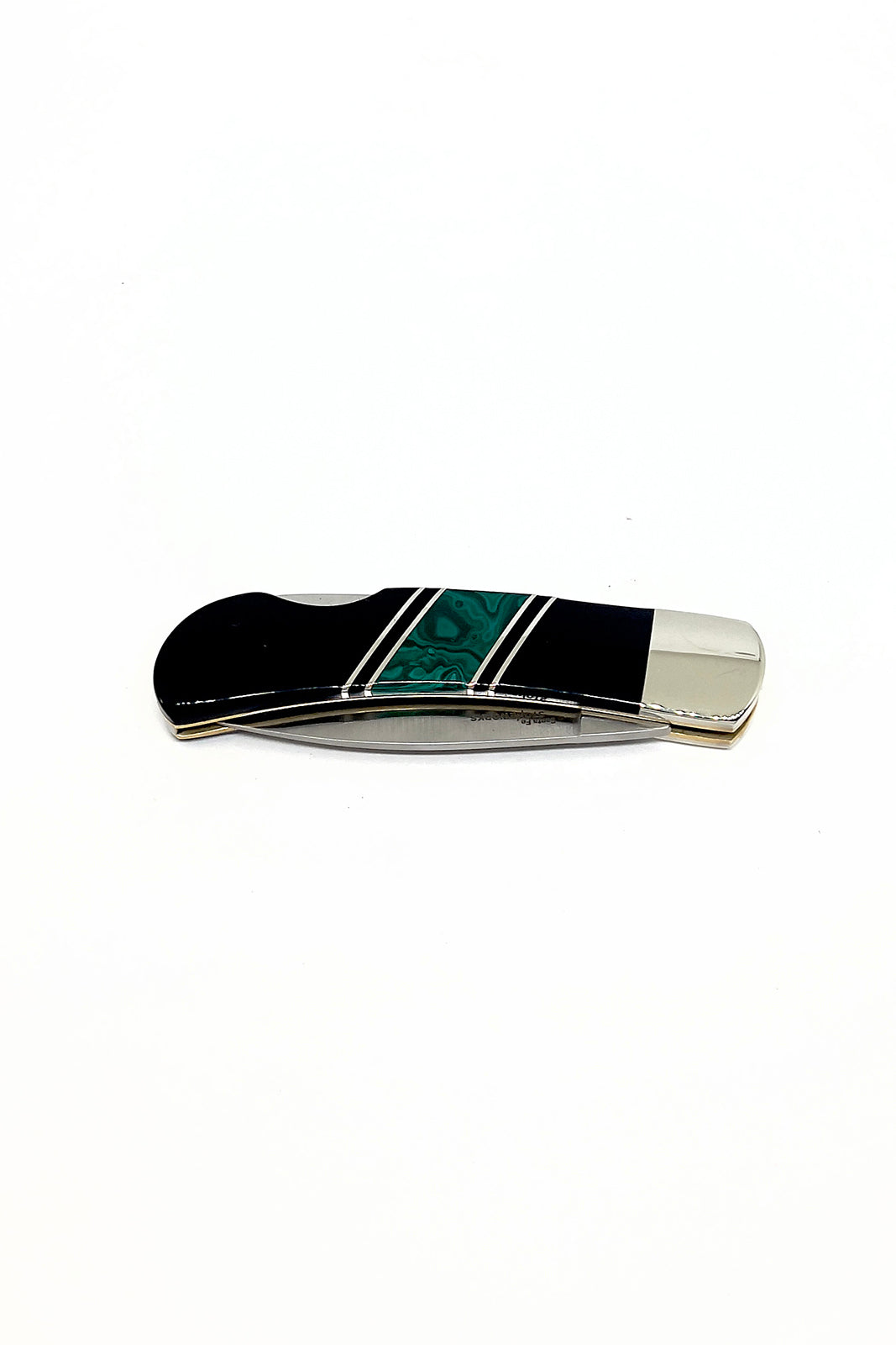 Double Sided Malachite and Jet Inlay Knife – Silver Eagle Gallery
