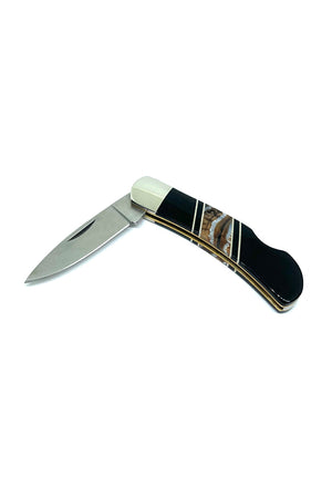 Mammoth Tooth and Black Jet Inlay Knife